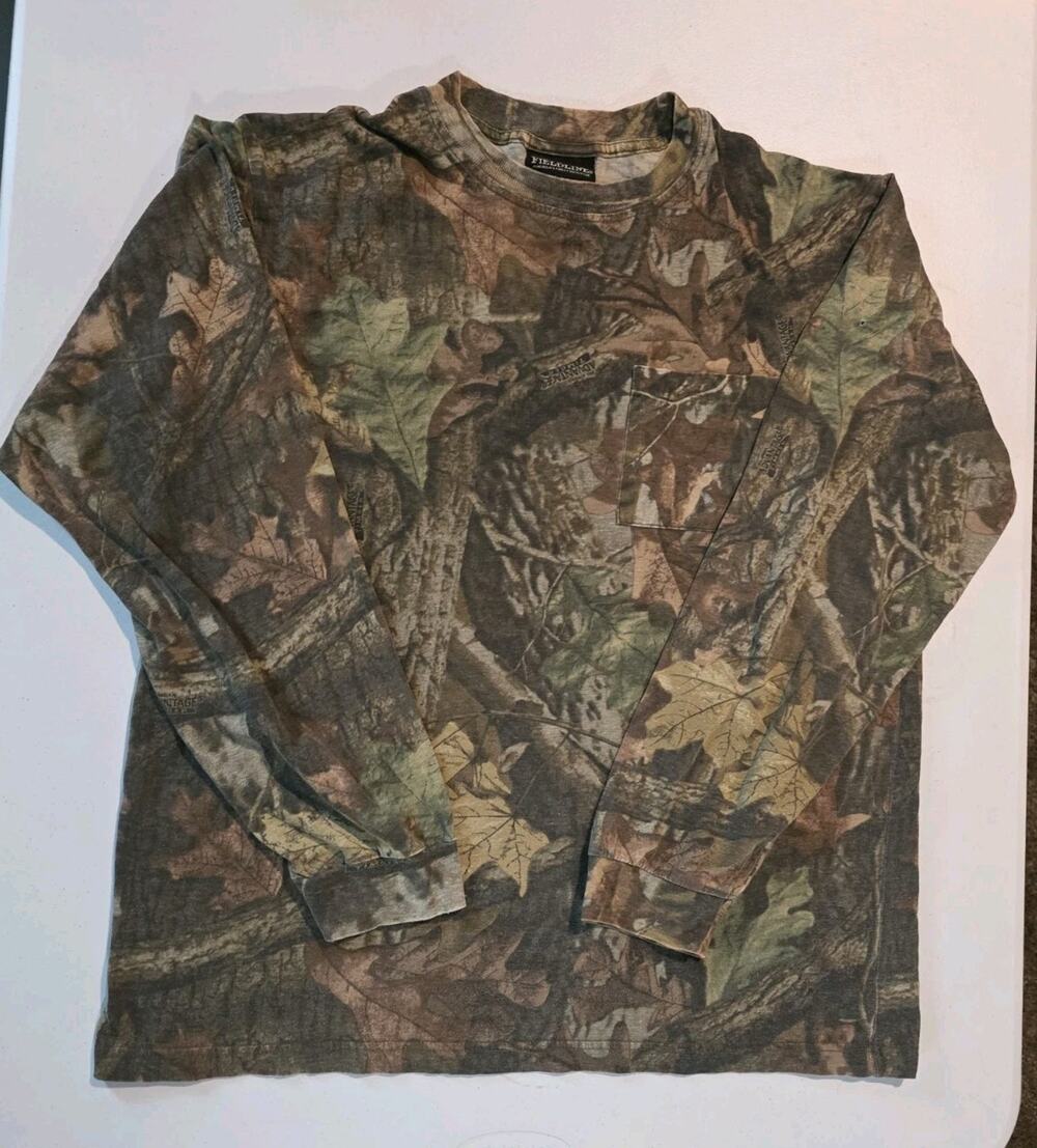 Vintage y2k Fieldline Camo Shirt Mens Medium Realtree Camouflage Long Sleeve